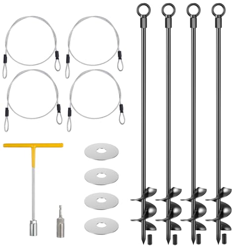 hannger 4 Pcs 30" Ground Anchors Shed Anchors Kit Heavy