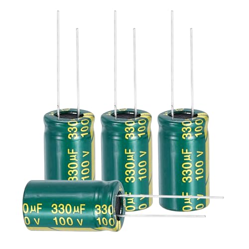 Image of sourcing map 24Pcs Electrolytic Capacitor High Frequency 330UF 100V with Aluminum Radial Leads 13 x 25mm High Ripple Current Low Impedance