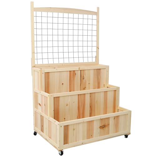 Jardinera exterior de madera elevada para cuidar la espalda 5