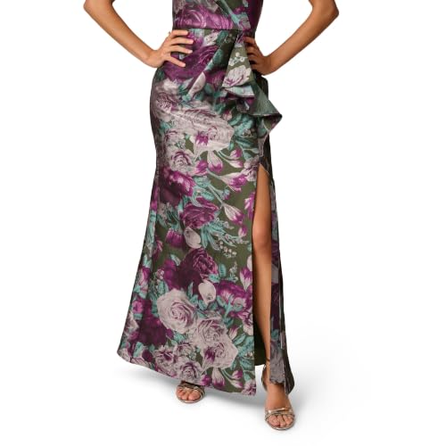 Image of Adrianna Papell One Shoulder Jacquard Gown