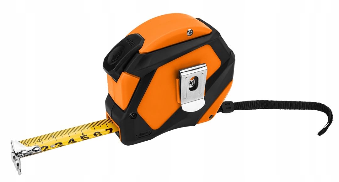 NEO TOOLS Profesjonalna taśma miernicza 3 m – nylonowa taśma stalowa – haczyki magnetyczne – przyciski zatrzymania – automatyczne zatrzymywanie taśmy – szerokość taśmy 16 mm – dokładność MID