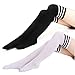 2Pairs Chaussettes femme fille montantes Chaussettes Hautes Stripes Sport Socks