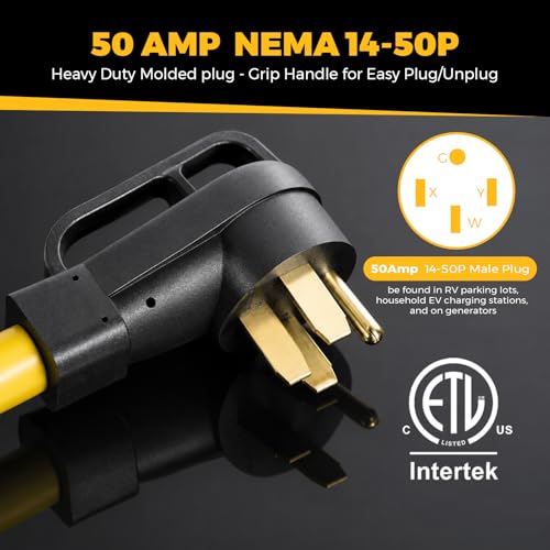MOMUZLLY NEMA 14-50P to 6-50R Heavy-Duty Welder Adapter Cord, 50 Amp, STW 6 AWG/3C, 250 Volts 12500 Watt, 1 Foot, ETL Listed by MOMUZLLY - Used condition - Image 4