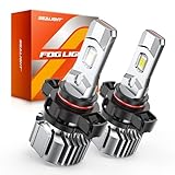 SEALIGHT 5202 LED Fog Light Bulbs & DRL, 5202 5201 PS19W PS24W Fog Lights, 44000LM 1000% Brighter, 6500K Cool White, 984FT Strong Penetration, 70,000H Long Life, Plug & Play, Pack of 2