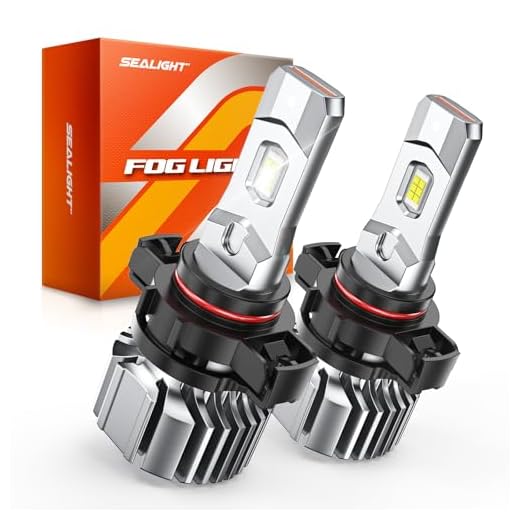 SEALIGHT 5202 LED Fog Light Bulbs, 44000LM Super Bright 5202 5201 PS19W PS24W Fog Light LED Bulbs, 6500K Cool White Plug & Play, 984FT Penetration, 70,000H Lifespan, Pack of 2