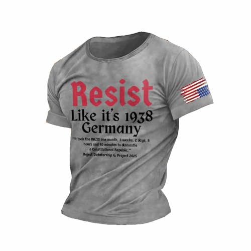 Men's Resist Like It's 1938 Germany Print T-Shirt Resist Patriotic Graphic Shirts