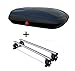 Produktbild Dachbox VDPBA320 320Ltr carbonlook abschließbar + Dachträger Menabo TEMA kompatibel mit BMW X5 (G05) 5 Türer ab 2019 Aluminium