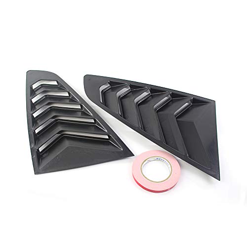 Zwbfu 1 par de janela lateral preta 1/4 de substituição da tampa da veneziana para Ford Mustang 2015
