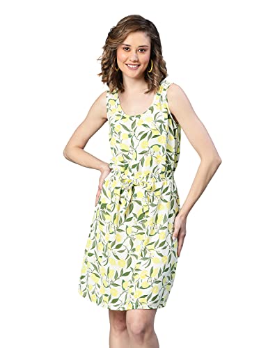 Image of oxolloxo Women Floral Print Elasticated & Tie-Knotted Dress