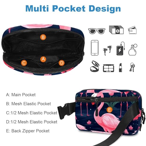 Ceinture d'entraînement Flamingo Rainforest colorée pour running, voyage et fitness