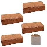 GOEDCH 4pcs Hoch-Expansion Kokoserde Ziegel: Kokosfaser Natürlich Kokos Ziegel, Versiegelte Verpackung Coir Brick, Kokosfaser Ziegel für Topfpflanzen und Gartenanwendungen, 60% Wasseraufnahme