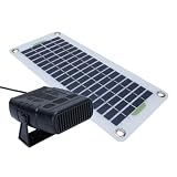 GOWENIC Portable Solar Panel Heater, 30W Solar Panel Heater for Shed, Greenhouse Heaters Powered Kit, Drying Heating Pet House Warm Wind Set, for Camping, RV, Drying & Heating