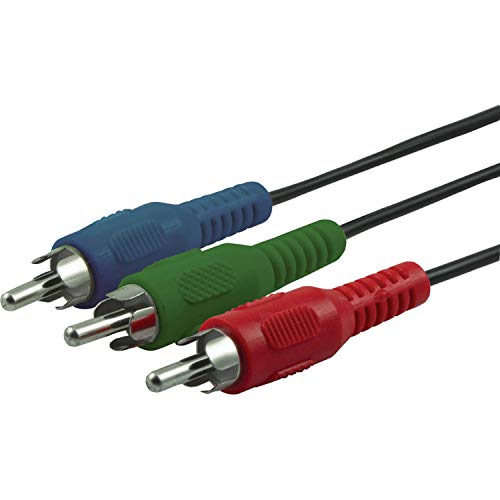 GE Component Video Cable, 6 Feet, Red Blue Green Connectors, Video Only, for TV, Hdtv, 33607
