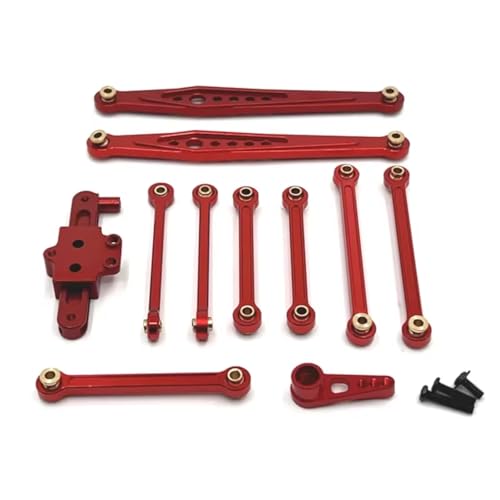 RC�J�[�̃A�b�v�O���[�h Compatible With Wltoys For 124006 12423 12427 12428 1/12 ���^���A�b�v�O���[�h�p�[�c�L�b�g �X�e�A�����O�A�Z���u�������N���b�h�T�[�{�A�[�� RC�J�[�A�N�Z�T���[(Red)