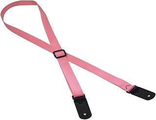 Legacystraps 1” Mandolin Strap Ukulele Strap Guitar Strap Salmon with 2 synthetic leather end tabs