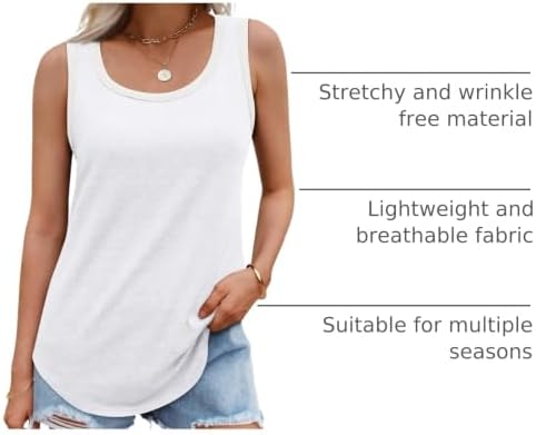 AUTOMET Women's Square Neck Tank Top White Medium - 3
