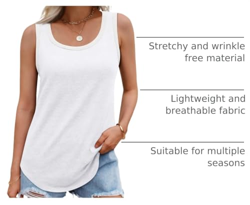 Image of AUTOMET Women's Square Neck Tank Top | Soft Lightweight Sleeveless Shirt, Loose Fit Flowy Summer Basic for Layering, Casual & Workout