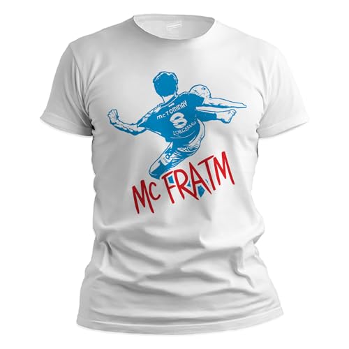 Vestipassioni T-Shirt MC FRATM Tommy 8 Neapel personalisierbar T-Shirt für Fans mit Wappen Geschenk Supporter und Ultras Weiß M