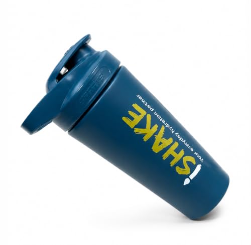Image of Stainless Steel Protein Shaker Bottle, 100% Leakproof Metal Gym Shaker, Durable Steel Gym Sipper Bottle for Smooth Protein Mixing with Measurement, 700 ml Capacity (Teal Blue)
