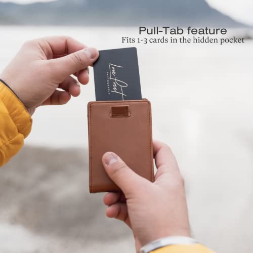 Andar Leather Slim RFID Blocking Minimalist Bifold Wallet with Money Clip made of Full Grain Leather - The Ranger (Tan)2