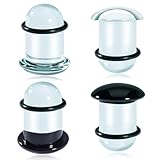 DOEARKO 4PCS Glass Ear Gauges Stretching Kit Plugs Comfy Stretching Fashion Body Piercing gauge stretching kit 1.2mm-16mm (2 Pairs, 16mm(5/8