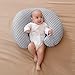 Nursing Pillow and Positioner with Cover for Breastfeeding and Bottle Feeding, Propping Baby, Tummy Time, Baby Sitting Support, Awake-Time Support (Grey, 22