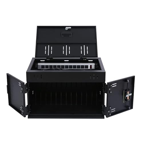 Holaki 12 Device Portable Charging Cabinet For Tablets, Ipads, Chromebooks, And Laptop Computers With Lock, Surge Protection, Fits Up To 14-Inch Screen For Classroom Or Office(Black) #TOP2