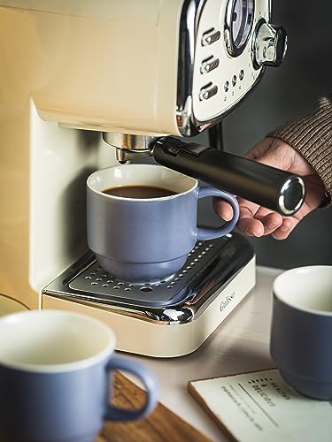 Yhosseun Coffee Mug Set Of 4 Demitasse Cups For Espresso, Cappuccino, Hot Cocoa - Porcelain Stackable Coffee Mugs With Rack - 11 Oz Tea Cup Set Of 4 For Daily Drinking And Holiday Gift, Purple #TOP3