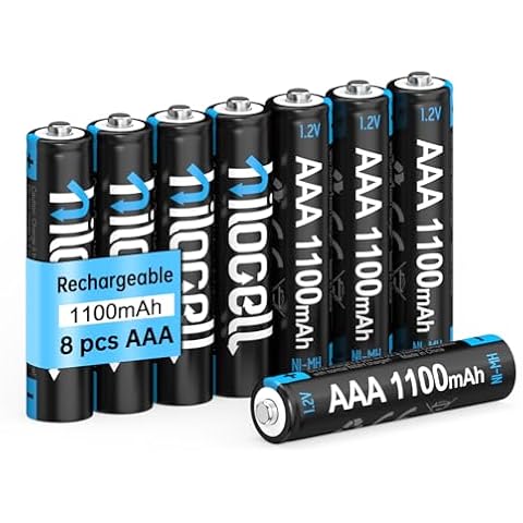 hilocell Rechargeable AAA Batteries 8 Pack, Long-Lasting Triple A Batteries, Ni-MH 1100mAh (No Charger Included) Cover