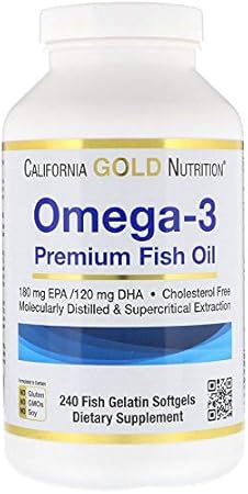 Amazon California Gold Nutrition オメガ 3 プレミアムフィッシュオイル 魚ゼラチンソフトジェル240錠 並行輸入品 Hk E California Gold Nutrition オメガ3