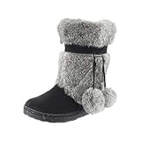BEARPAW Women's Tama Black Size 12 | Women's Boot Suede | Women's Slip On Boot | Comfortable Winter...