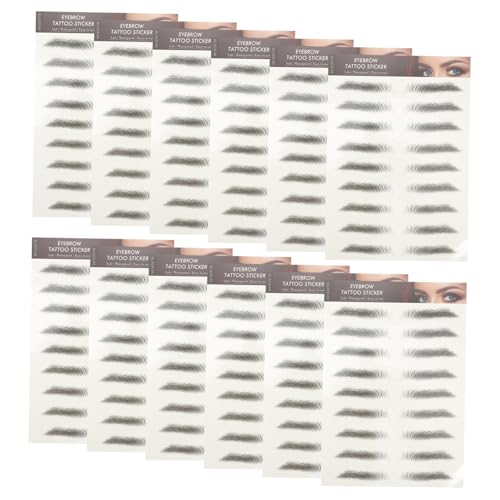 ELAYARD 12 piezas Pegatinas de Cejas Efecto Pelo Impermeables Unidades para Maquillaje Natural sin Daños Reutilizables para Cejas Escasas o Depiladas
