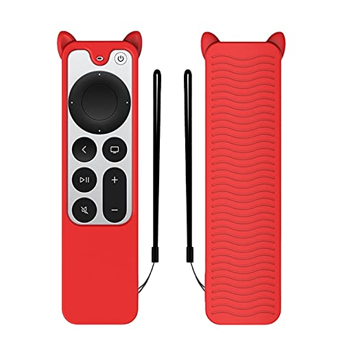 Cubierta de Control Remoto Funda Protectora Cubierta de la Caja de Silicona Compatible con TV para Siri Remote 2nd Gen Remote Contro (Color : Black)