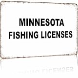 Minnesota Fishing Licenses Aluminum Metal Sign 8 x 12 Inch