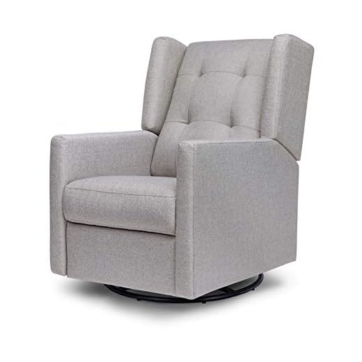 DaVinci Maddox Recliner and Swivel Glider in Misty Grey, Greenguard Gold & CertiPUR-US Certified