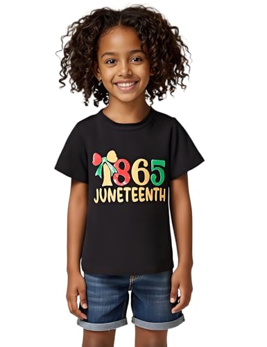 Image of Kids Juneteenth T-Shirt for Toddler Boys Girls Coquette Bow 1865 Black History Celebrate American African Freedom Top