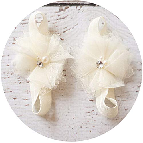 Miugle Baby Girls Rhinestone Flower Barefoot Sandals