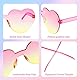 Veiteibe 12 Paar Herz Sonnenbrille Partybrille Set, Transparent Herz Party Brille, Randlose Herzbrillen mit 2 Brillentaschen, für Hochzeit Geburtstag Strand Party Foto Requisiten