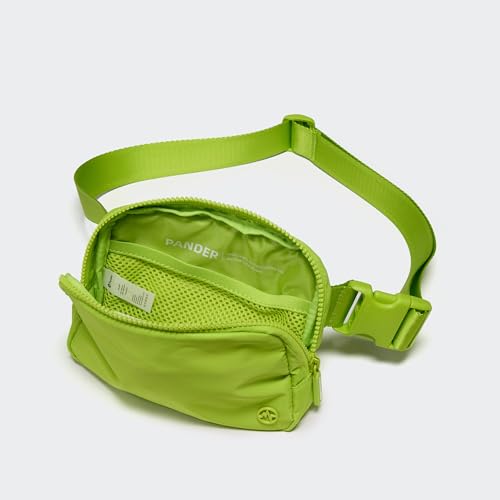 Image of Pander Two Way Zipper Fanny Pack Nylon Everywhere Belt Bag for Women, Water Repellent Waist Packs, Crossbody Bags with Adjustable Strap(Grape Green).
