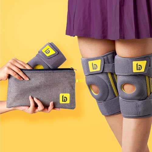 Image of betterhood Premium 4-Strap Knee Brace with Stabilizers | Open Patella Knee Support | Knee Cap Support for Arthritis, Joint Pain & Post-Surgery Recovery | Adjustable, Anti-Slip (Pack of 2)