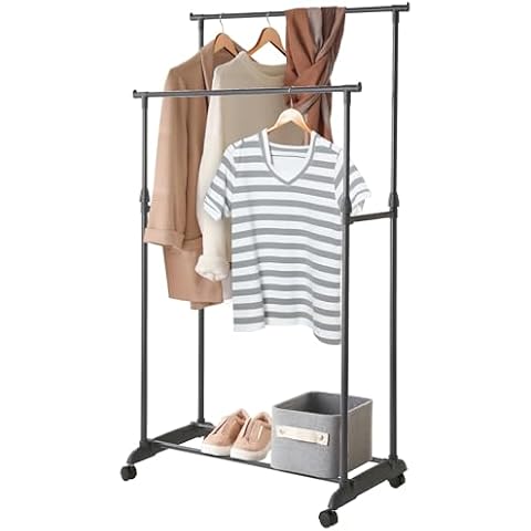 OurHouse 110cm Adjustable Metal Clothes Rail Cover
