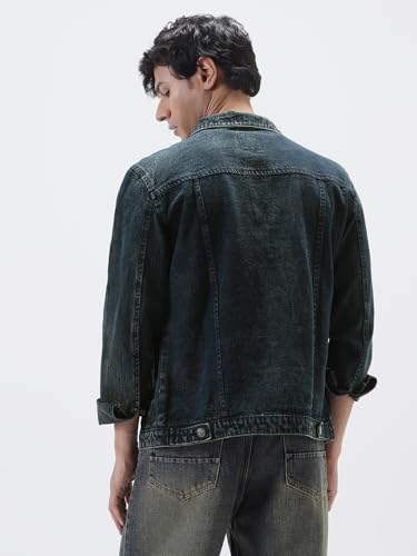 Image of Urbano Fashion Men's Regular Fit Washed Full Sleeve Denim Jacket