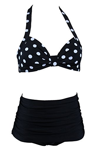 Maillot de bain 2 pièces galbant qui sculpte la silhouette fine taille S motif pois