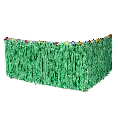 BRIGHTFUFU Table Skirt 276 * 75cm Grass Skirt Party Decorations for Hawaiian Gathering