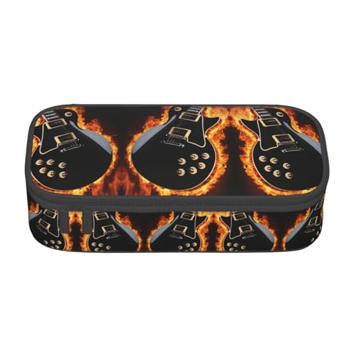 HDSKFNS Electric Guitar Print Pencil Case-Pencil Bag Artists' Pens,Pencils Marker Box Large Capacity Perfect Work Travel
