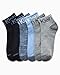 Calvin Klein Boys' Socks - Cushion Quarter Cut Ankle Socks (6 Pack), Size Large, Grey/Navy/Blue