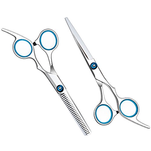 Hair Cutting Scissors and Thinning Shears Set, Professional Barber Haircut Scissors Kit Include Razor Edge and Teeth Edge Hairdressing Scissors 6