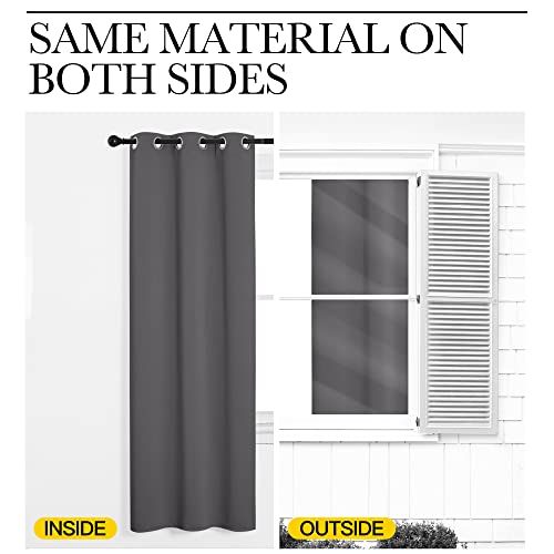 Nicetown Blackout Curtains Panels For Bedroom - 3 Pass Microfiber Noise Reducing Thermal Insulated Solid Ring Top Blackout Window Drapes (2 Panels, 55 X 86 Inch, Gray) #TOP5