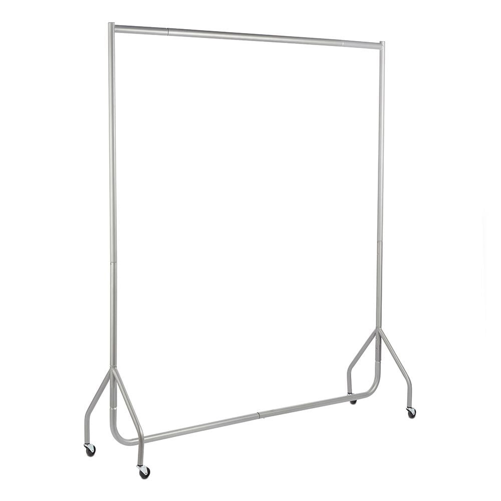 Shopfitting Warehouse Extra Height Heavy Duty Clothes Rail Garment Rack Steel Silver 6ft wide