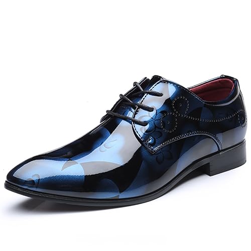 Men's Tuxedo Oxford Shoes Pointed-Toe Lace-up Patent Leather Formal Shoes Fashion Prom Wedding Dress Shoes for Men2